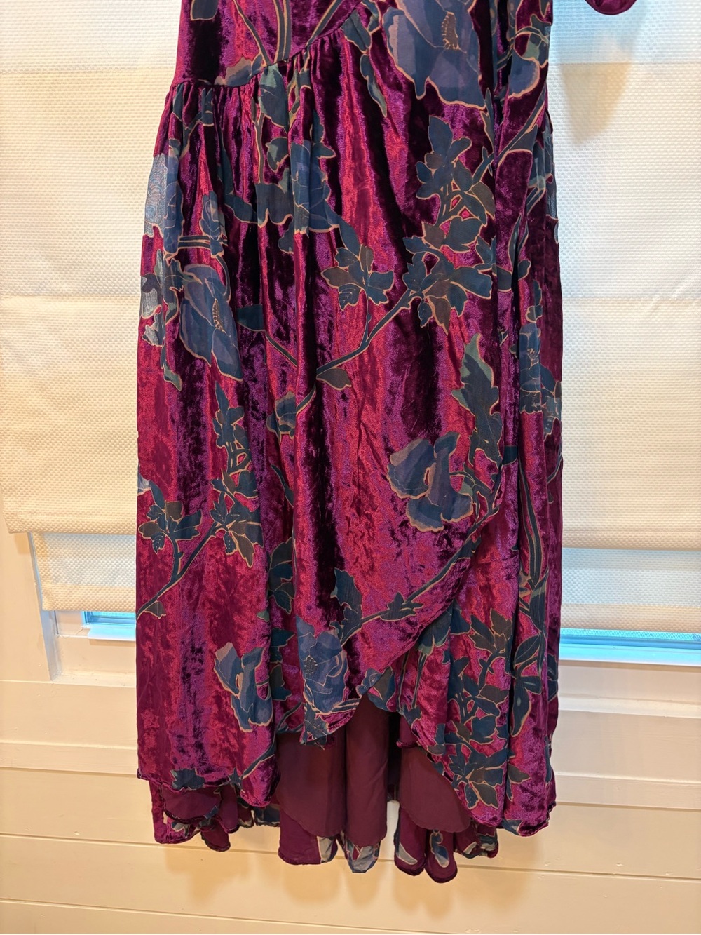 Hutch Plum Velvet Floral High-Low Wrap Dress - Picture 3 of 3